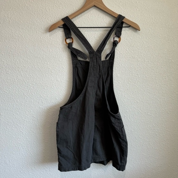 Aerie Women's Small Grey Overall Shorts Cotton Boho Relaxed Knot Front Casual - Picture 8 of 8